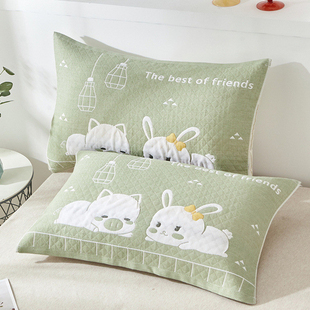 纯棉枕巾一对装 5278cm全棉纱布加大加厚枕头巾单人情侣盖巾垫巾