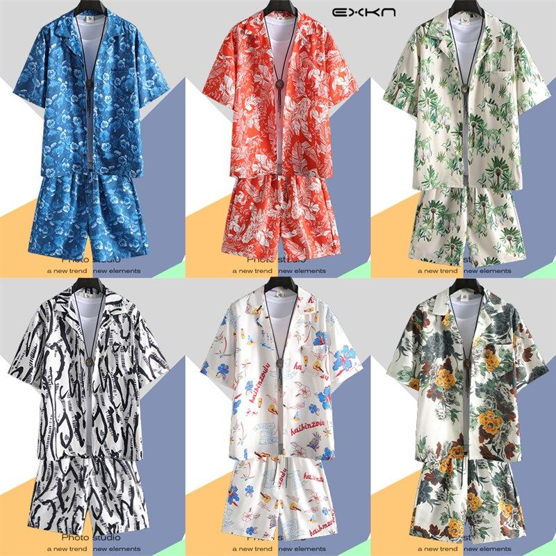 沙滩服男大码海边度假男装三亚旅行男士夏威夷套装班服旅游情侣装,男装,时尚套装,淘宝优惠券,粉丝福利购,淘宝优惠卷