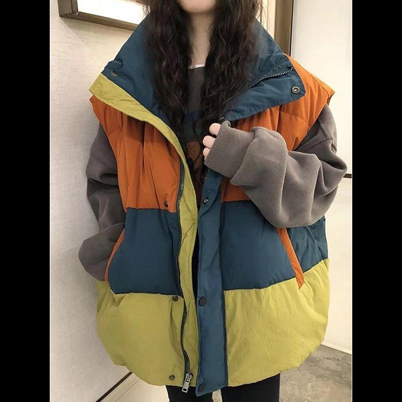 超大码300斤设计感撞色加厚马甲棉服男女秋冬宽松面包服马夹外套2,男装,常规马甲,淘宝优惠券,粉丝福利购,淘宝优惠卷