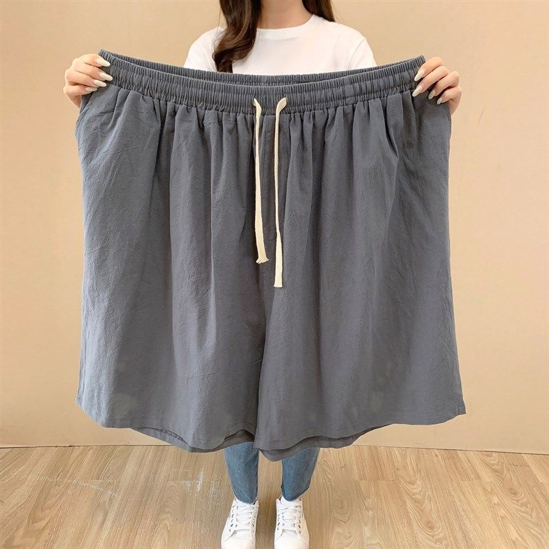 男士短裤大码宽松加肥加大300斤纯色棉麻大裤衩送爸爸高腰深档7XL,男装,短裤,淘宝优惠券,粉丝福利购,淘宝优惠卷