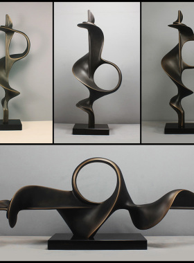 雕塑摆件抽象艺术摆设轻奢软装饰品玻璃钢家居售楼处客厅创意陈设