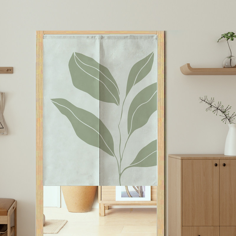 免打孔门帘北欧简约挂帘厨房隔断帘高级感卧室卫生间厕所半帘布帘