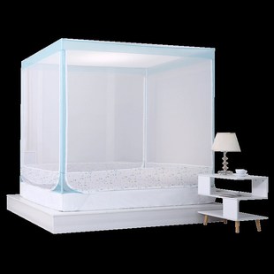 自然风 方顶拉链儿童宝宝防摔蚊帐三开门1.5m1.8米Y防掉床蒙古包