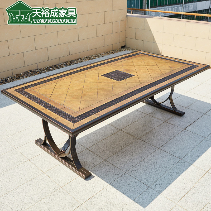 户外铸铝桌c椅室外庭院露天休闲餐桌餐椅组合阳台烧烤炉电烤碳烤