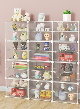 加宽模型柜防尘透l明展示柜网红多功能白色塑料玩具玩偶公仔手办