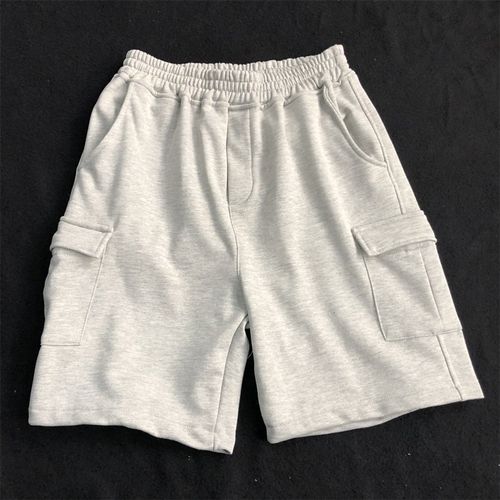 灰色运动裤男士短裤男款夏季宽松休闲裤子夏季多口袋毛圈直筒裤男