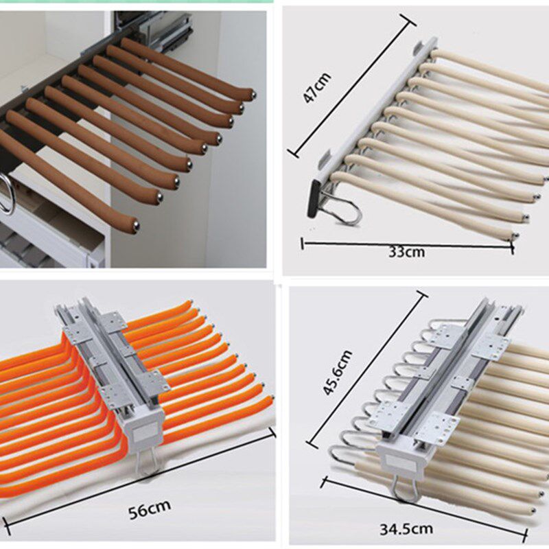 顶装双排柜内裤架伸缩衣柜裤架衣A帽间推拉西裤架裤挂阻尼抽架裤
