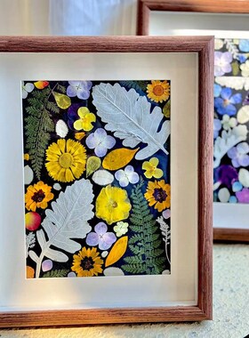 小众文艺自然系植物标本压花相框成品装饰画摆挂DIY制作团建手工