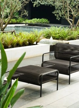 户外藤编沙发庭院花园家具阳光房创意三件套小组合民宿露台单人椅