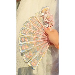 缠花折扇拍摄道具非遗古风走秀礼物汉服配饰diy材料274号材料包