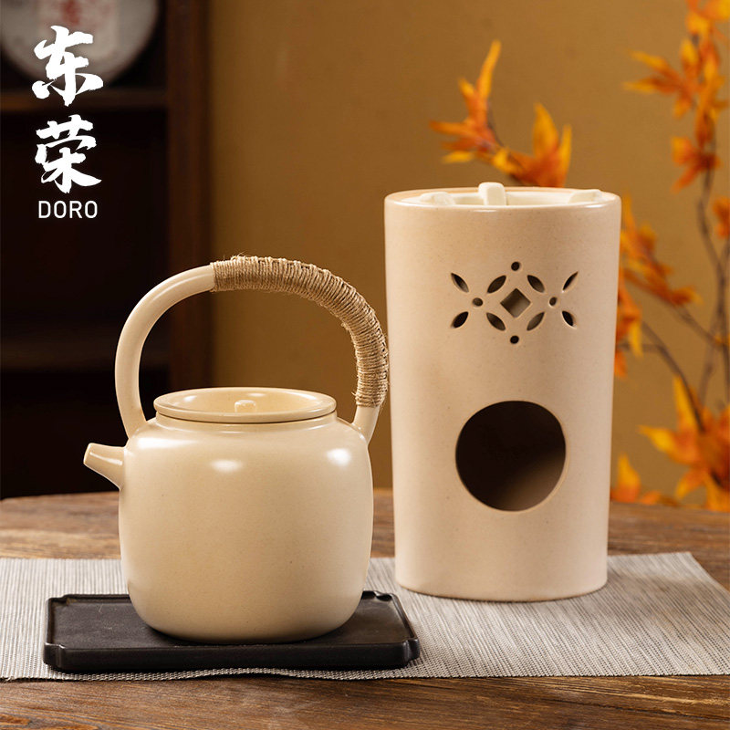 东荣日式煮茶壶提梁烧水壶冬天围炉套装粗陶陶瓷家用功夫泡茶神器