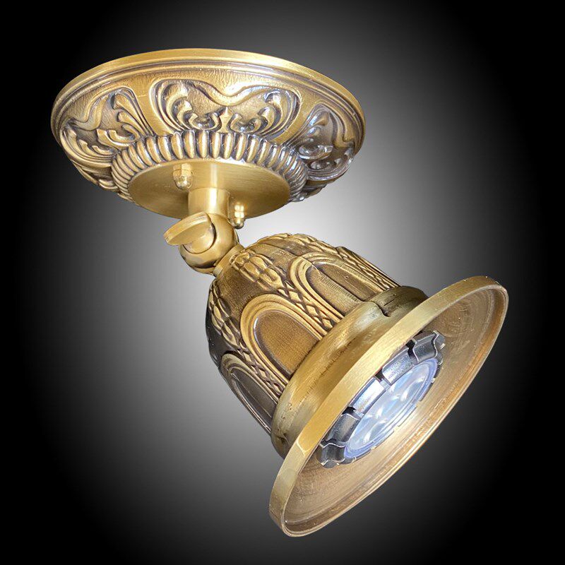 全铜明装射灯LED可调角度家用照壁画灯客厅美式复古中古仿古壁灯,家装灯饰光源,明装射灯,淘宝优惠券,粉丝福利购,淘宝优惠卷