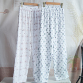 睡裤 空调裤 100%全棉春r夏季 宽松休闲长裤 男士 家居裤 薄款 纯棉大码