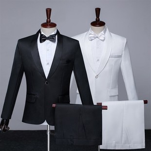 男士套装结婚西服新郎年会司仪礼服大合唱舞台演出男指挥服燕尾服