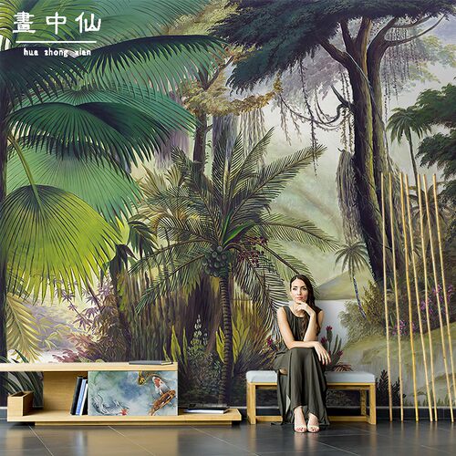 珂朴美式田园森林复古壁画客厅电视背景墙壁纸沙发别墅高端墙布3d