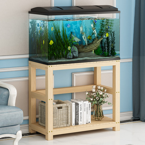 加厚实木鱼缸架鱼缸架子多层客厅阳台底架过滤架定制鱼缸底座底柜