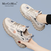 新款 轻便软底休闲老爹鞋 女n2025春秋季 厚底增高旅游妈妈运动跑步