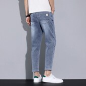155矮个子百搭潮流27号九分牛仔裤 加小码 子 修身 小脚裤 26男装 韩版