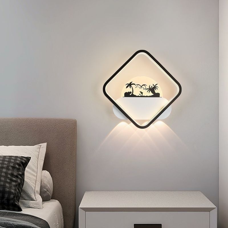 LED现代简约壁灯创意床头卧室书房灯客厅背景墙过道楼梯装饰射灯,家装灯饰光源,壁灯,淘宝优惠券,粉丝福利购,淘宝优惠卷