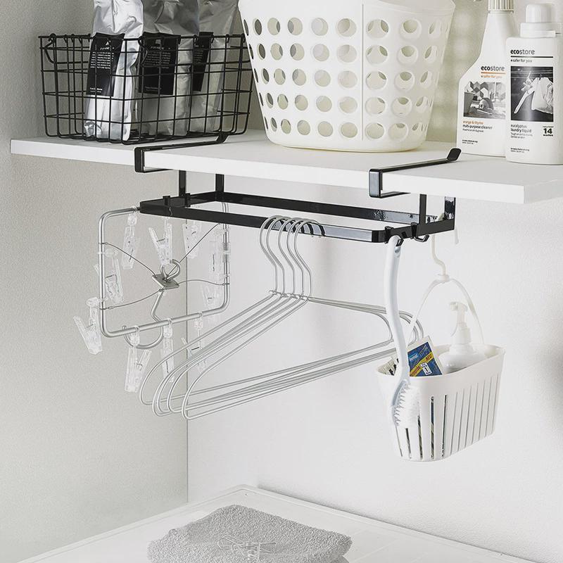 洗衣柜下衣架夹子收纳挂架免打孔阳台吊柜晾衣架整理置物架挂钩