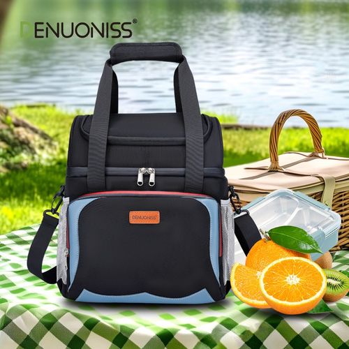 夏日新品双层斜跨保温包户外野餐冷藏保冷包手提便当袋