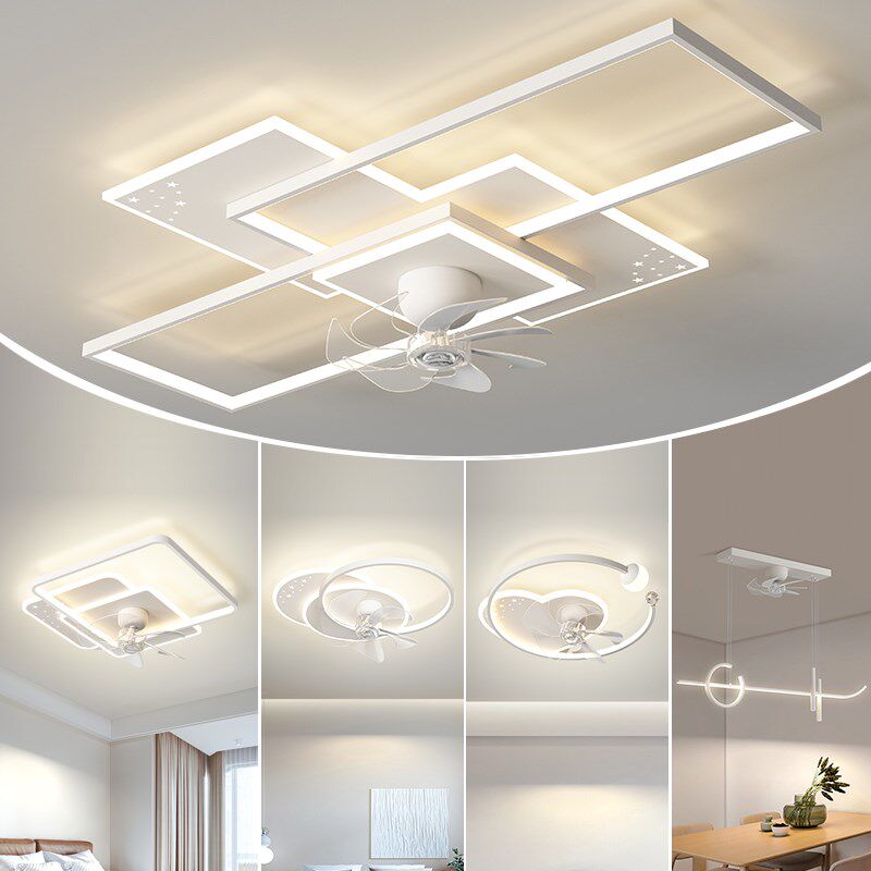 2024年新款客厅风扇灯全屋套餐现代简约奶油风卧室吸顶灯中山灯具