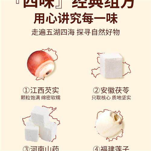 采购产品四神汤芡实茯苓山药莲子小儿保健训练脾胃配料秋冬保健茶