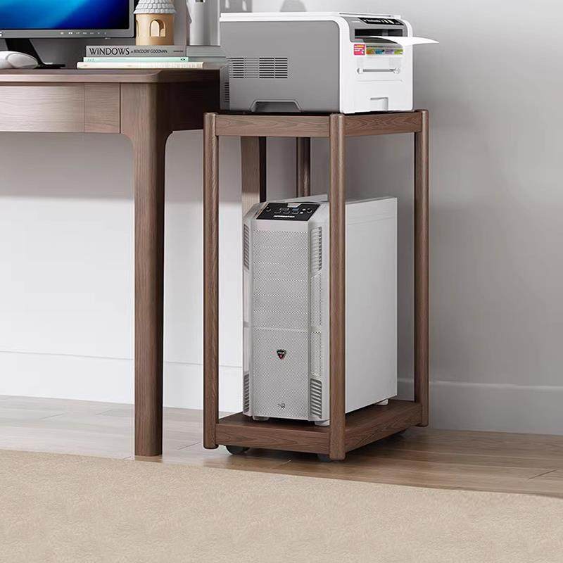冬木实木电脑主机托架移动底座桌上型电脑箱置物架增高放置印表机