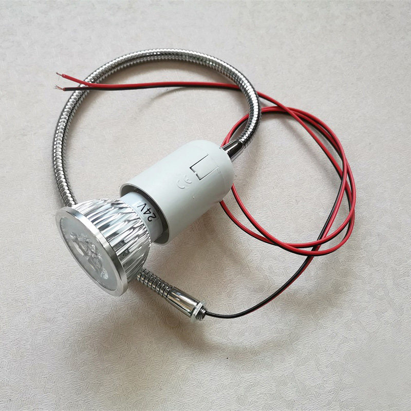 低压DC24V软管射灯 激光焊接辅助led灯泡白光蓝光 12V通用E27灯座