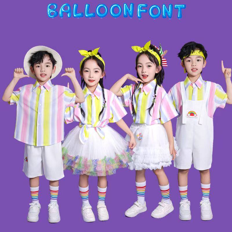 儿童啦啦队演出服小学生表演服