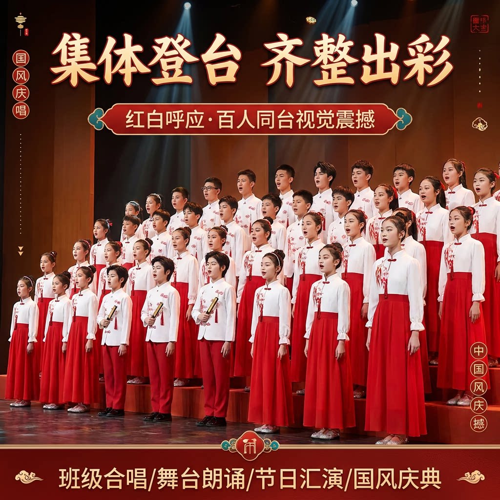 国庆儿童合唱服中小学生诗歌朗诵