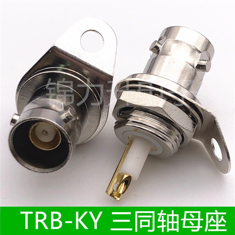 TRB-KY BJ77三卡口BNC过壁插座母座配接三同轴电缆1553B总线接头