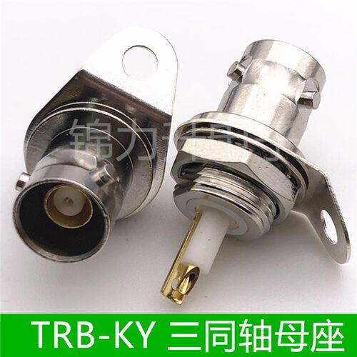 TRB-KY BJ77三卡口BNC过壁插座母座配接三同轴电缆1553B总线接头