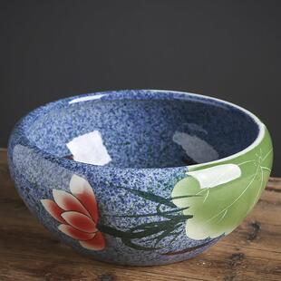 铜钱草花盆水仙陶瓷大型家用单叶荷花碗荷花特惠水培植物花盆金鱼