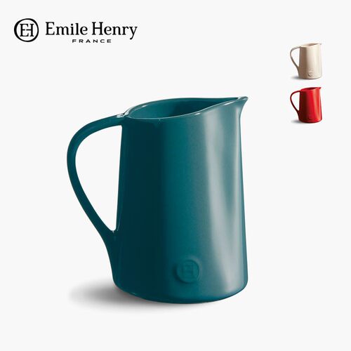法国进口Emile Henry陶瓷凉水壶家用耐高温 乡村风彩色果汁壶扎壶
