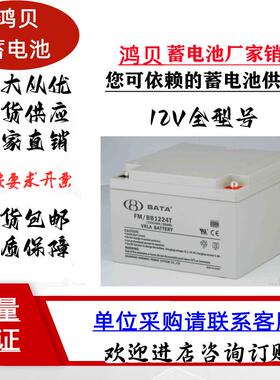 BATA 鸿贝蓄电池FMBB1224T12V铅酸蓄电池免维护12V24AH消防主机专