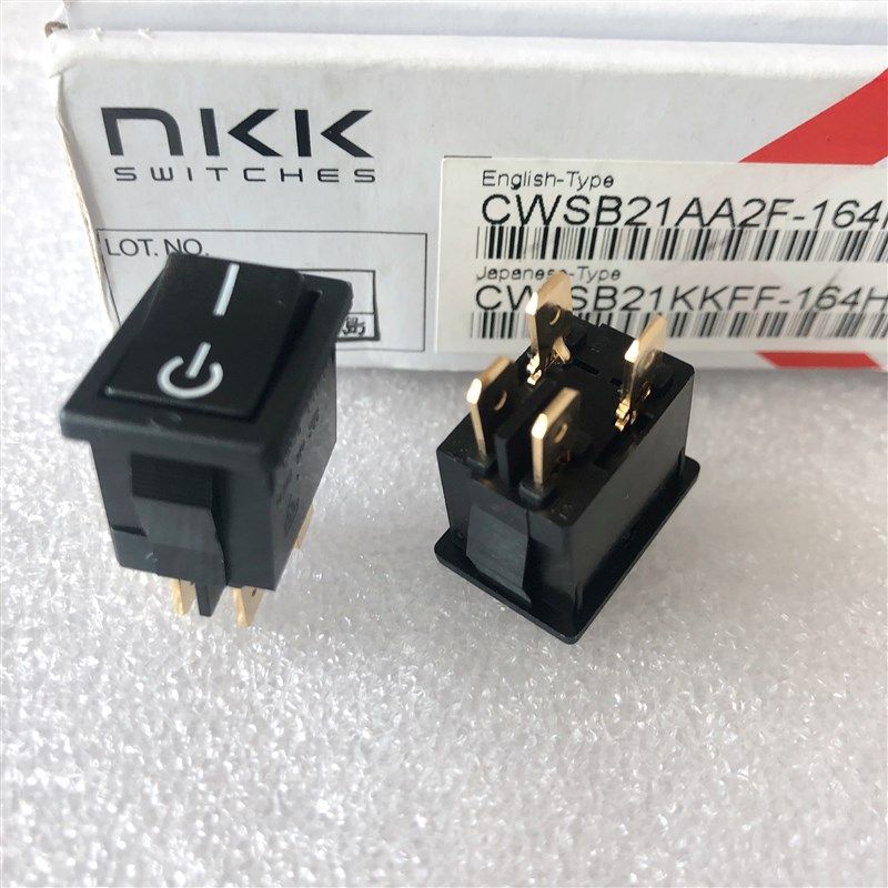 CW-SB21进口日本日开NKK船型/形开关4脚2档翘板电源开关28V14.3mA