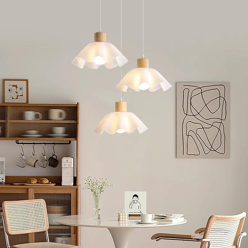 原木木艺餐厅吊灯简约创意餐桌吧台走廊过道玄关灯卧室床头小吊灯