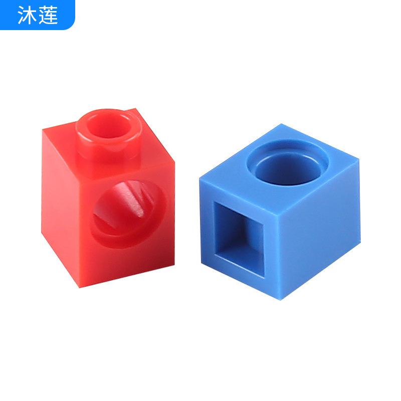 小颗粒科技积木零配散件拼装玩具兼容65411x1带1孔砖孔梁1KG