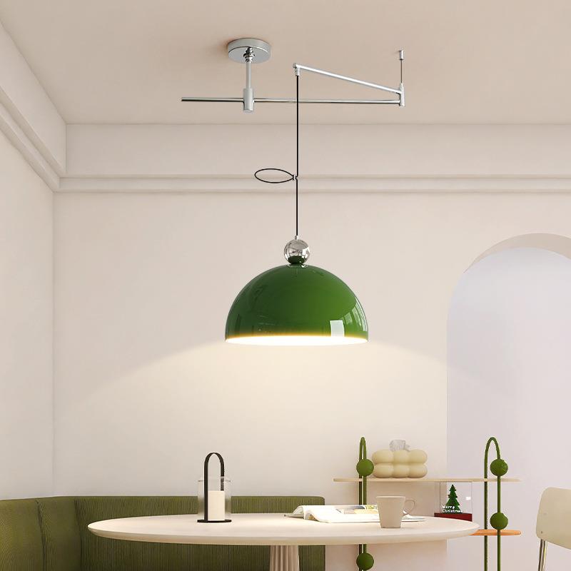 新款护眼高级餐厅吊灯现代简约奶油风可移位摇臂餐桌吧台饭厅灯具