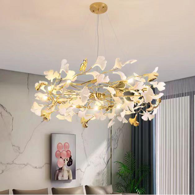 外销银杏叶吊灯客厅灯简约家用大气餐厅艺术创意设计师装饰灯具