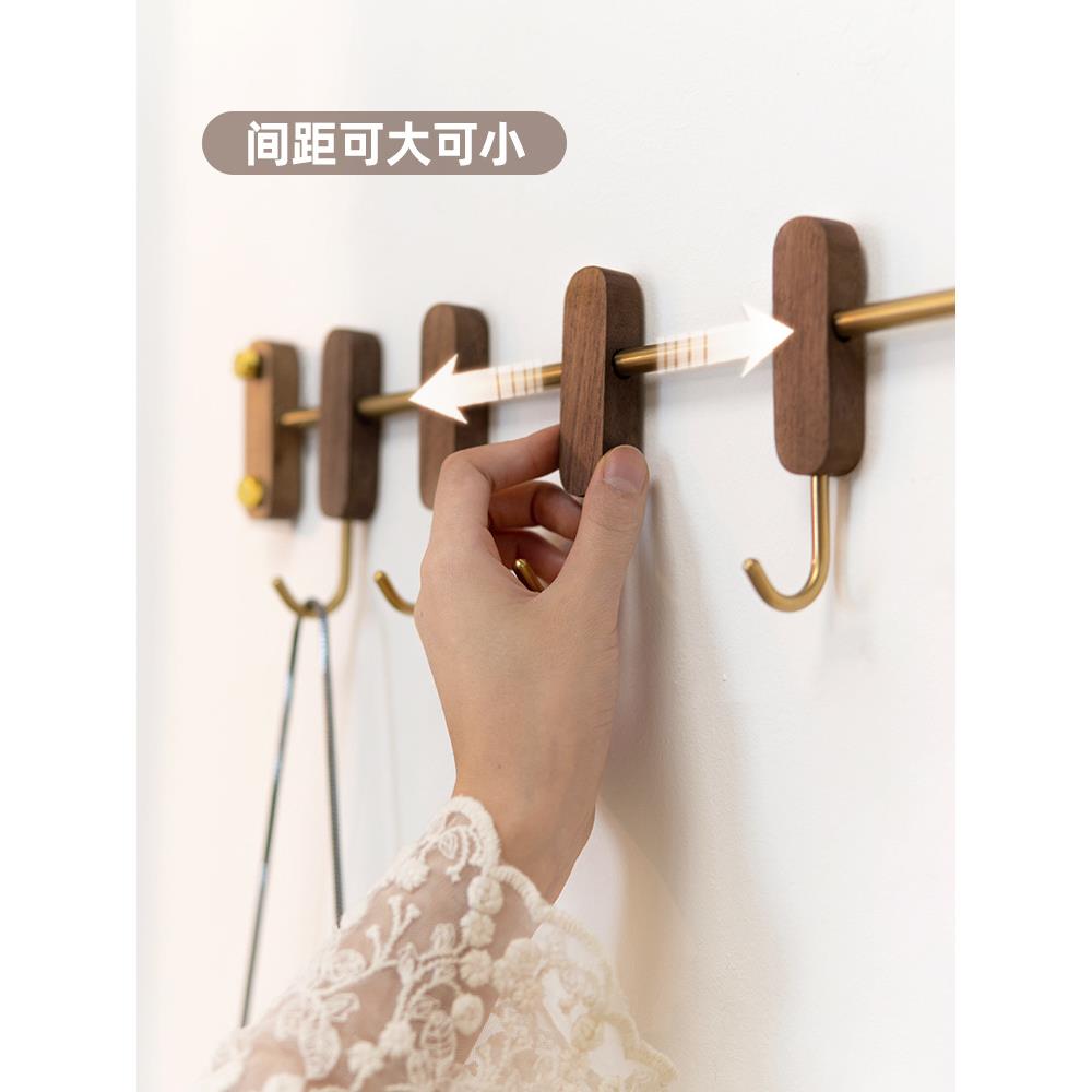 挂衣钩免打孔实木玄关挂钩衣帽架墙上壁挂创意入户钥匙挂新品