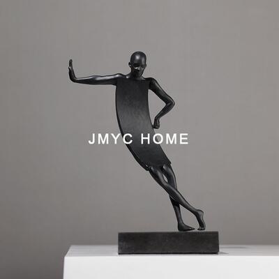 现代轻奢搭讪者铁艺人物摆件售楼处样板间客厅装饰书房玄关摆设