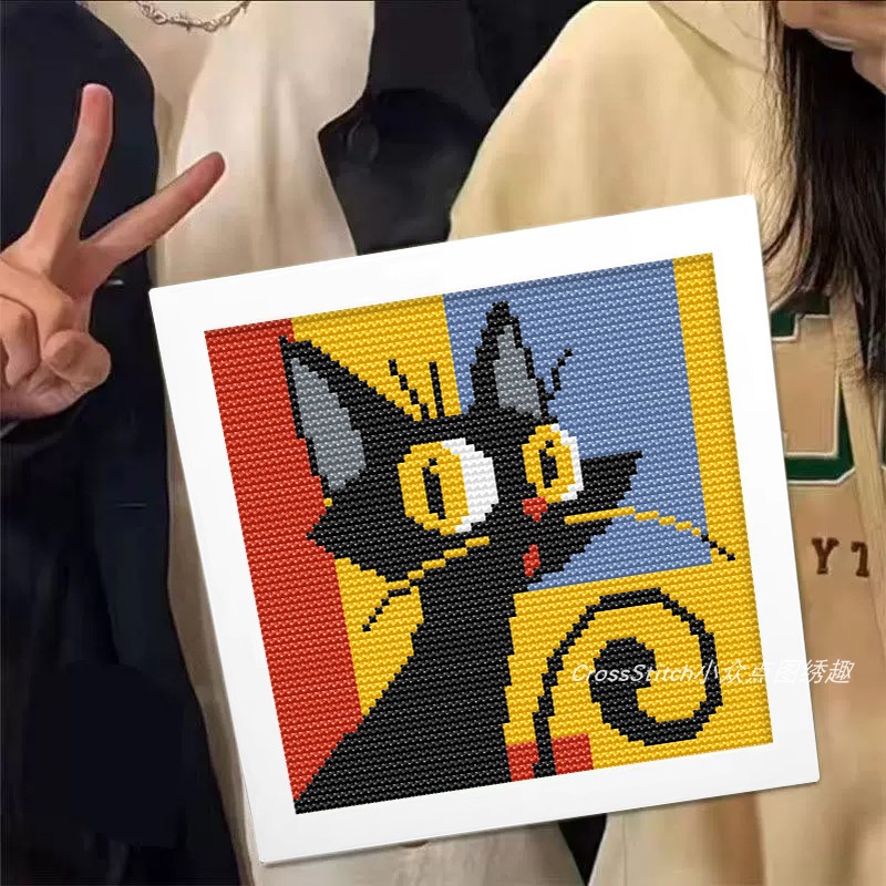 十字绣2026新款爆款LUCKY猫现代动物图案刺绣自制手工材料包简单图片