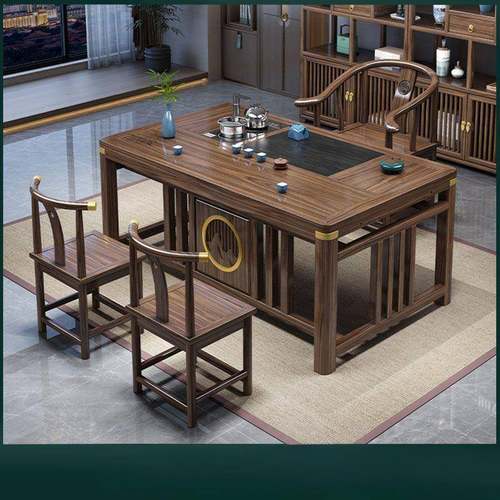 中式茶桌体椅组CQI茶合实木桌茶台家用办公阳台一功夫泡茶几一新