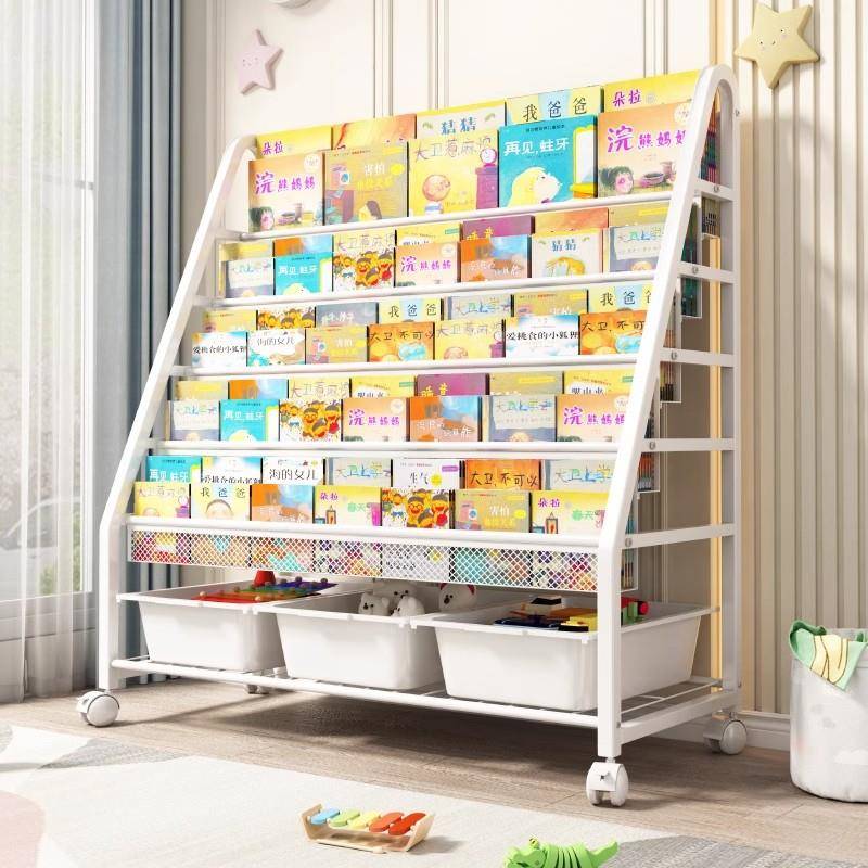 儿童书架绘架本一幼儿园宝KOE宝简易置架物落地书柜家用玩具体收