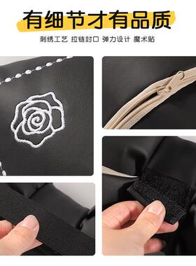 通汽车头枕护颈KKM枕四季用纳载车座椅腰靠套装夏季山茶花帕皮靠