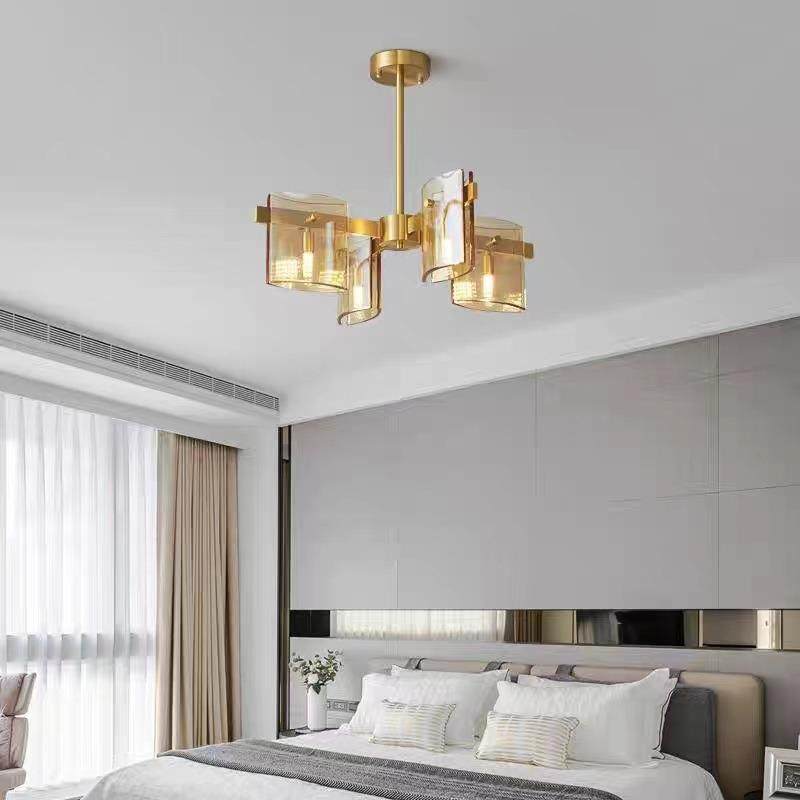 意式极简客灯主灯现吊代轻全铜94高端奢艺术创意玻璃卧室厅餐厅灯