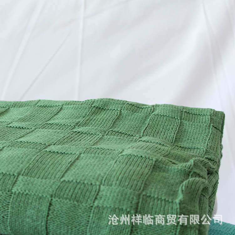 针织纯色图案毯毛毯针织毯毛线毯子沙发盖毯细线毯子