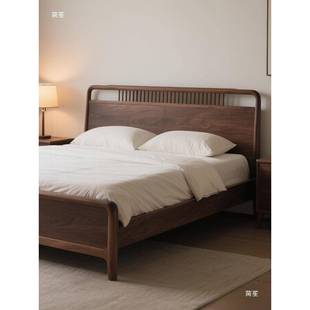 北美黑桃木双床新中式 美学dsg民宿胡酒店1宋.8 简约卧室实人木床式